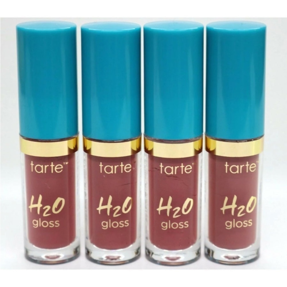 4X Tarte H20 Lip Gloss Sail Away Deep Rose Pink .033 oz each Minis NEW!
